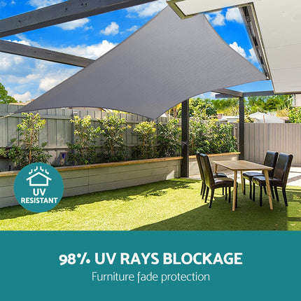 Instahut Waterproof Shade Sail Shade cloth 220GSM Canopy 3x5m 6