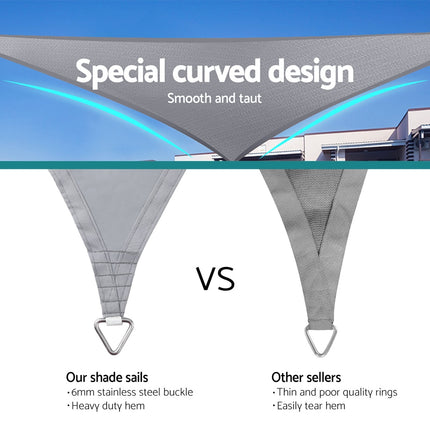 Instahut Waterproof Shade Sail Shade cloth Triangle Canopy 220GSM 4x4x4m 7