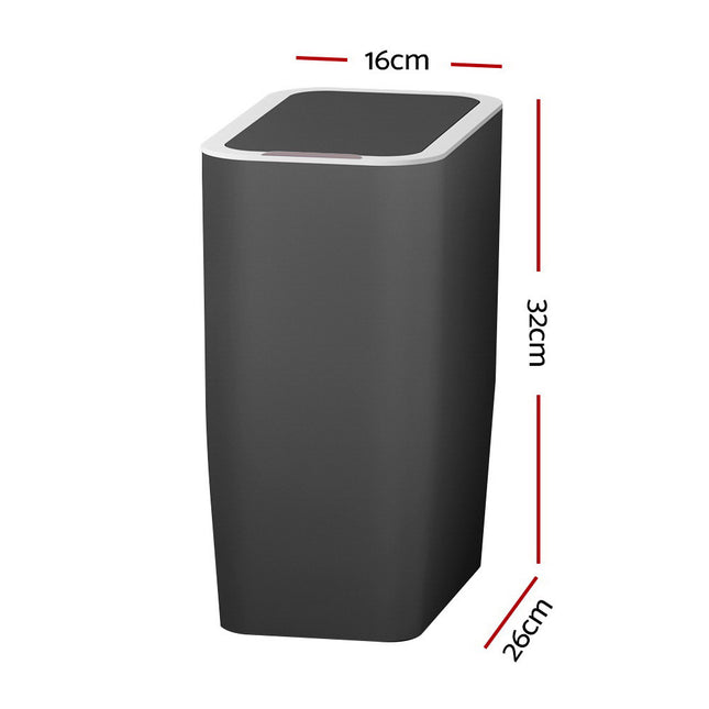 Devanti 9L Motion Sensor Bin Rubbish Automatic Ash Black 2
