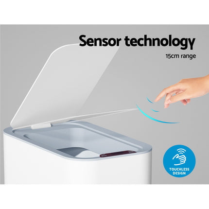 Devanti 9L Motion Sensor Bin Rubbish Automatic White 4