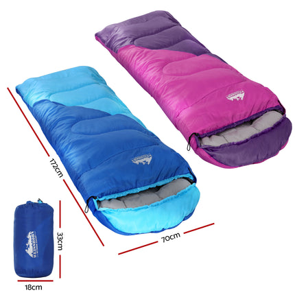 Weisshorn Sleeping Bag Set of 2 Kids Single 172cm Thermal Camping Hiking 2