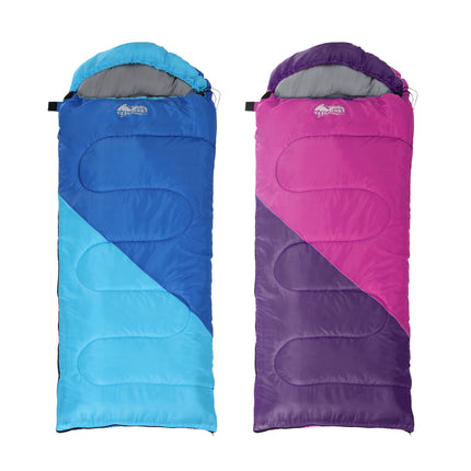 Weisshorn Sleeping Bag Set of 2 Kids Single 172cm Thermal Camping Hiking 3