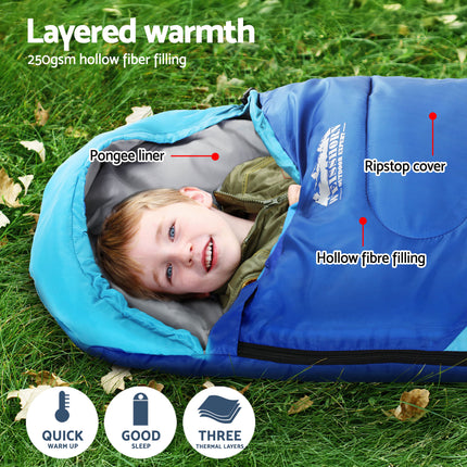Weisshorn Sleeping Bag Set of 2 Kids Single 172cm Thermal Camping Hiking 5