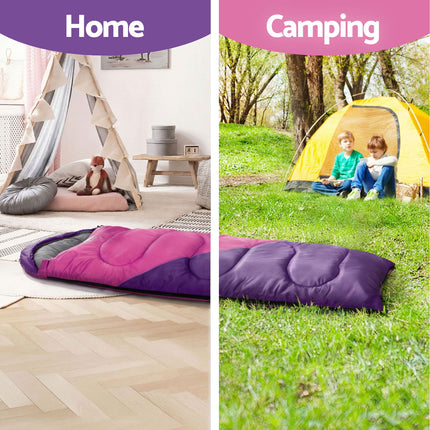 Weisshorn Sleeping Bag Set of 2 Kids Single 172cm Thermal Camping Hiking 9