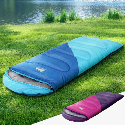 Weisshorn Sleeping Bag Set of 2 Kids Single 172cm Thermal Camping Hiking 11