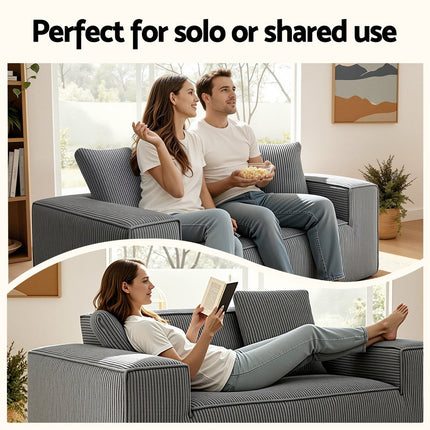 Artiss 2 Seater Sofa Loveseat Sofas Bed Couch No Assembly Corduroy Small Couches Apartement 8