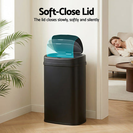 Devanti 50L Sensor Bin Motion Rubbish Automatic Black 6