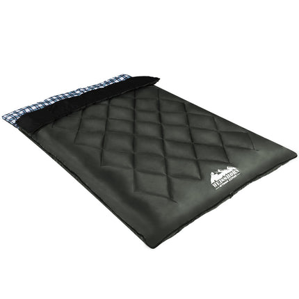 Weisshorn Sleeping Bag Double Pillow Thermal Camping Hiking Tent Grey -10&deg;C 3