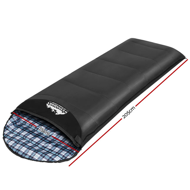 Weisshorn Sleeping Bag Single Thermal Camping Hiking Tent Grey 0&deg;C 2
