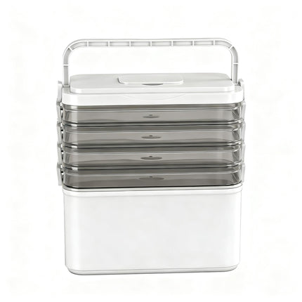 Artiss 5 Tier Portable Storage Box Detachable with Handles Plastic Clear 3