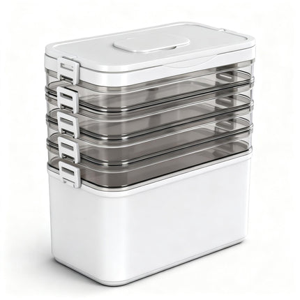 Artiss 5 Tier Portable Storage Box Detachable with Handles Plastic Clear 8