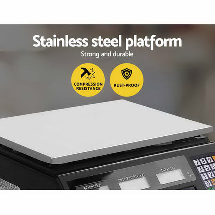Emajin Scales Digital Kitchen 40KG Weighing Scales Platform Scales Black LCD 4