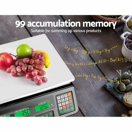 Emajin Scales Digital Kitchen 40KG Weighing Scales Platform Scales Black LCD 6