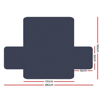 Artiss Sofa Cover Couch Covers 3 Seater Quilted Dark Grey 2