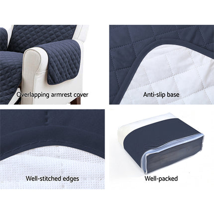 Artiss Sofa Cover Couch Covers 3 Seater Quilted Dark Grey 6