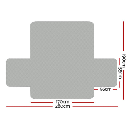 Artiss Sofa Cover Couch Covers 3 Seater Quilted Grey 2