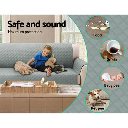 Artiss Sofa Cover Couch Covers 4 Seater 100% Water Resistant Grey 5