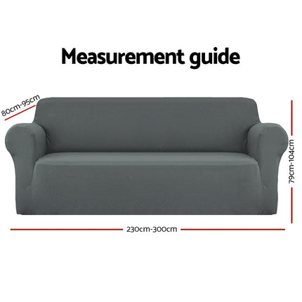 Artiss Sofa Cover Couch Covers 4 Seater Stretch Grey 2