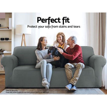 Artiss Sofa Cover Couch Covers 4 Seater Stretch Grey 3