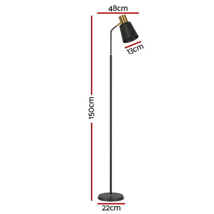 Artiss Floor Lamp LED Light Stand Modern Home Living Room Office Reading Black 3