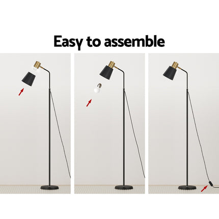 Artiss Floor Lamp LED Light Stand Modern Home Living Room Office Reading Black 5