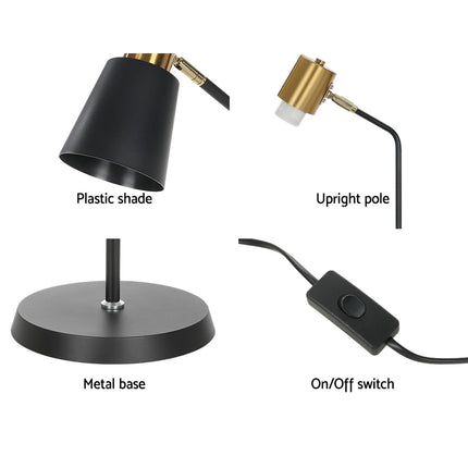 Artiss Floor Lamp LED Light Stand Modern Home Living Room Office Reading Black 7