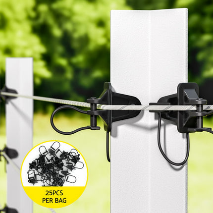 Giantz Electric Fence Insulators 200pcs Pinlock Black 6