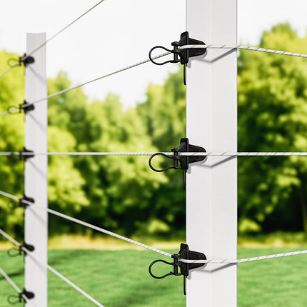 Giantz Electric Fence Insulators 200pcs Pinlock Black 7