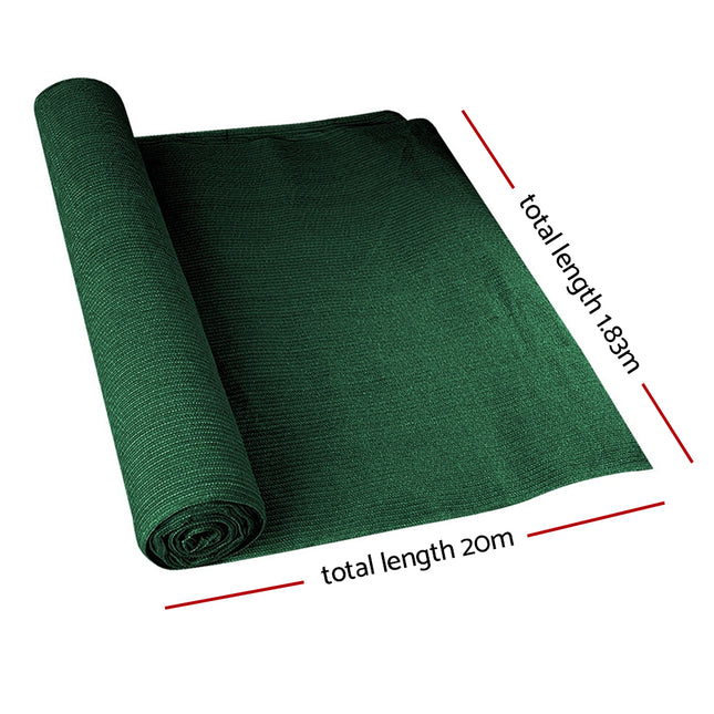 Instahut 70% Shade Cloth 1.83x20m Shadecloth Sail Heavy Duty Green 2