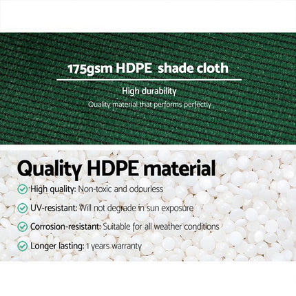 Instahut 70% Shade Cloth 1.83x20m Shadecloth Sail Heavy Duty Green 5
