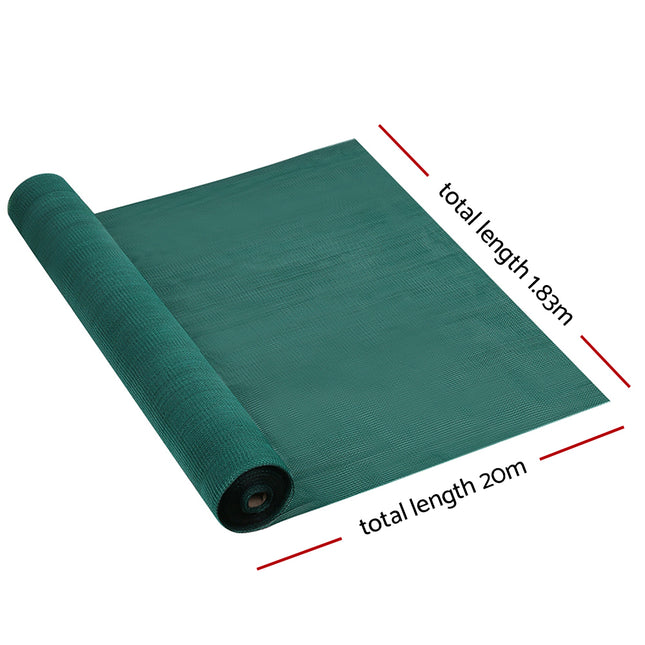 Instahut 30% Shade Cloth 1.83x20m Shadecloth Wide Heavy Duty Green 2