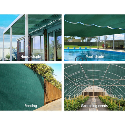 Instahut 30% Shade Cloth 1.83x20m Shadecloth Wide Heavy Duty Green 4