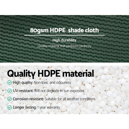 Instahut 30% Shade Cloth 1.83x20m Shadecloth Wide Heavy Duty Green 5