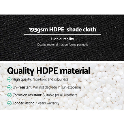 Instahut 90% Shade Cloth 1.83x30m Shadecloth Sail Heavy Duty Black 5