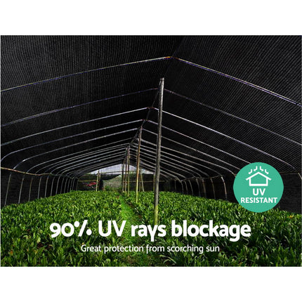 Instahut 90% Shade Cloth 1.83x30m Shadecloth Sail Heavy Duty Black 6