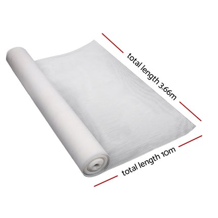 Instahut 30% Shade Cloth 3.66x10m Shadecloth Wide Heavy Duty White 2