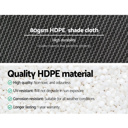 Instahut 30% Shade Cloth 3.66x10m Shadecloth Wide Heavy Duty White 5