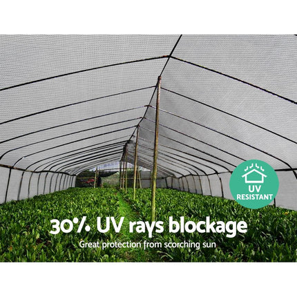 Instahut 30% Shade Cloth 3.66x10m Shadecloth Wide Heavy Duty White 6