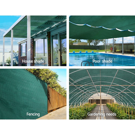 Instahut 30% Shade Cloth 3.66x30m Shadecloth Wide Heavy Duty Green 4
