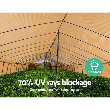 Instahut 70% Shade Cloth 1.83x20m Shadecloth Sail Heavy Duty Beige 6
