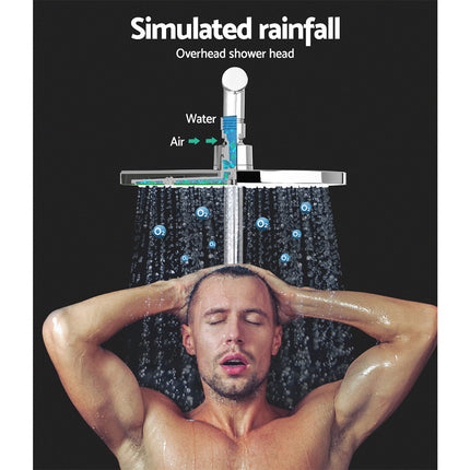 Cefito 9'' Rain Shower Head Set Handheld Round High Pressure Chrome 3