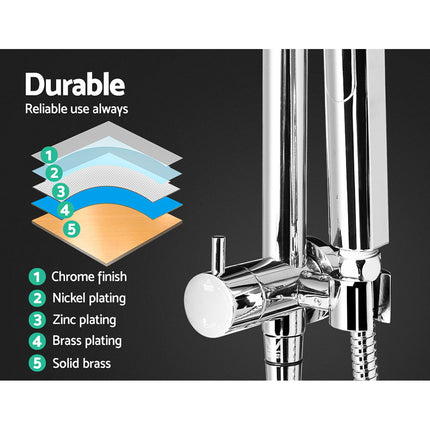 Cefito 9'' Rain Shower Head Set Handheld Round High Pressure Chrome 5