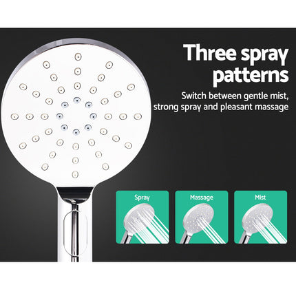 Cefito 9'' Rain Shower Head Set Handheld Round High Pressure Chrome 7