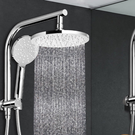Cefito 9'' Rain Shower Head Set Handheld Round High Pressure Chrome 8