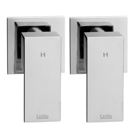 Cefito Shower Twins Tap Wall Bath Taps Brass Hot Cold Basin Bathroom Chrome 3