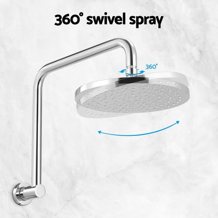 9'' Rain Shower Head Overhead High-pressure Swivel Chrome 7