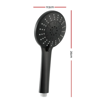 Handheld Shower Head 4.5" High Pressure 5 Modes Poweful Round Black 2
