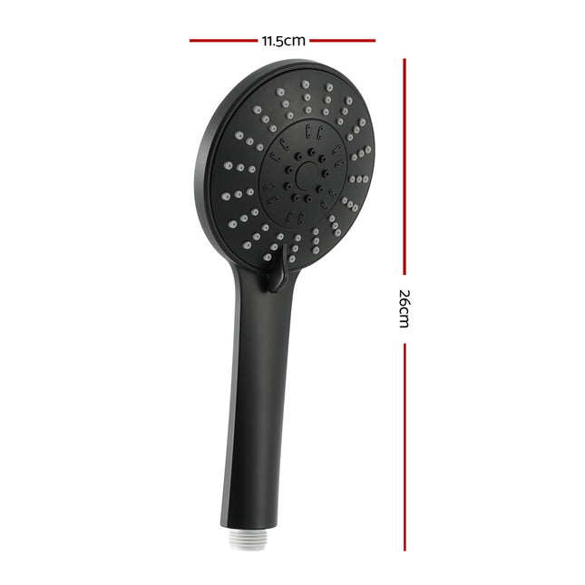 Handheld Shower Head 4.5" High Pressure 5 Modes Poweful Round Black 2