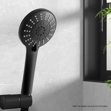 Handheld Shower Head 4.5" High Pressure 5 Modes Poweful Round Black 7