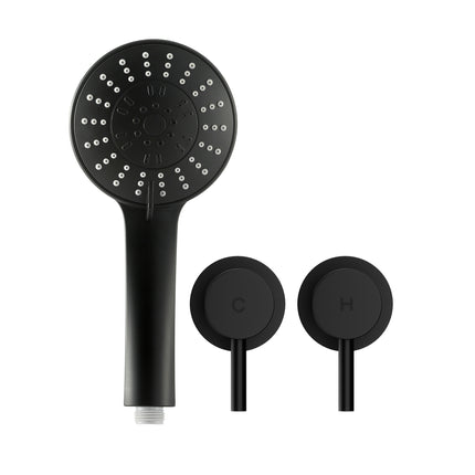 Cefito 4.5" Handheld Shower Head Round with Wall Twin Swivel Bathroom Tap 4